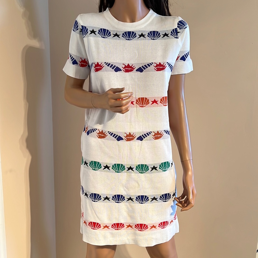Jersey knit Shell Star Cotton Silk Dress sz M